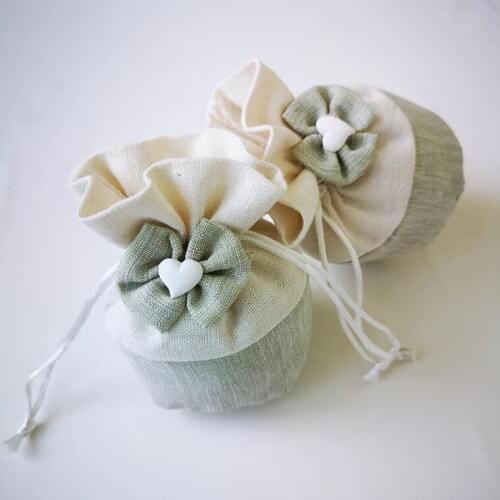 10pcs Natural Burlap Drawstring Bowknot gift Bag wedding Candy Bags Wedding Party Favor kids birthday party supplies