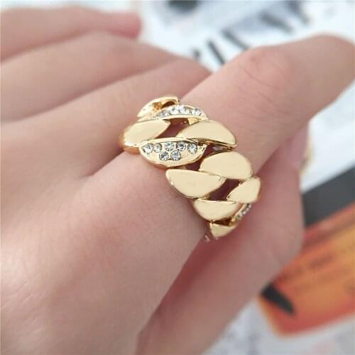 2021 New Korean Geometric Simple Multi-layer Hollow Cross Gold Shining Opening Metal Minimalist Chunky Rings Women Gifts