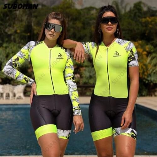 2021 suboman women fashion long short sleeve bike Clothing ciclismo feminino quick-drying mountain bike jumpsuit maillot suit
