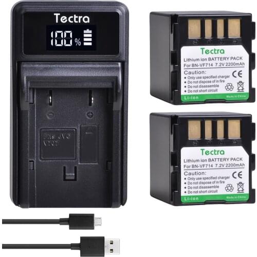 2pc 2200mAh BN-VF714 BN-VF714U BNVF714 Li-ion Battery+LED Charger for JVC BN-VF707,BN-VF707U BNVF707,VF707 BN-VF714 Batteries