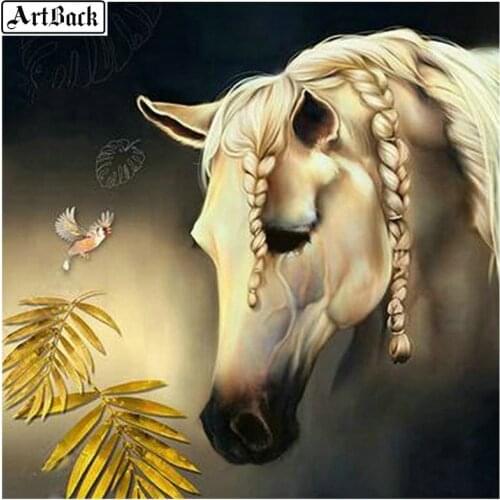 5d diy diamond painting horse pattern full square diamond embroidery crafts 3d full round diamond mosaic wall sticker