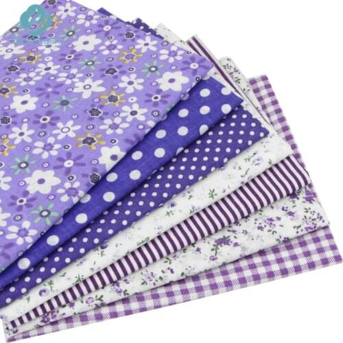 7pcs Purple 100% Cotton Quilting Fabric for DIY Sewing Patchwork Kids Bedding Bags Tilda Doll Baby Cloth Textiles Fabric 50*50cm