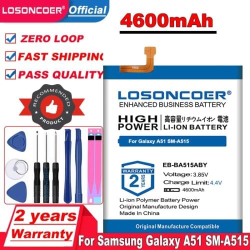 LOSONCOER 4600mAh EB-BA515ABY Battery For Samsung Galaxy A51 SM-A515 Battery