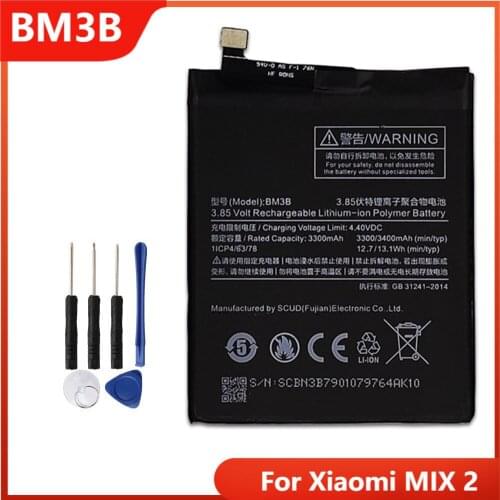 Phone Battery BM3B For Xiaomi MIX2 Mix 2 Replacement Rechargable Batteries 3400mAh With Free Tools