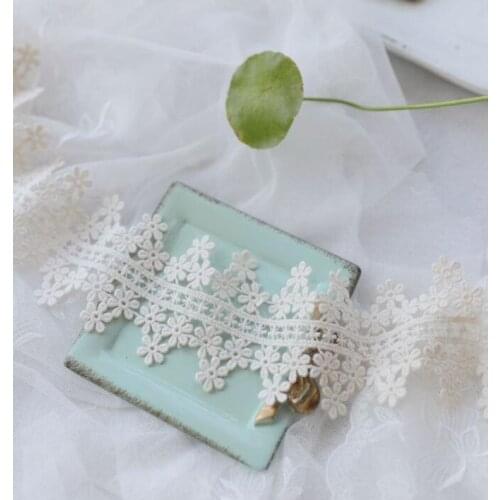 2 Meters/lot 6cm Beige Cotton Lace Beautiful High Quality Sewing DIY Accessories New Arrival African Lace Fabrics Lace Trim