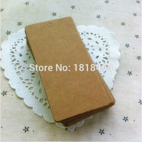 Free shipping 200 pcs a lot blank kraft paper tag 5x10cm/baking price tag/clothing hang tag/gift packing tag