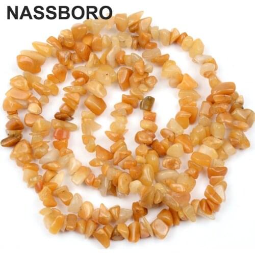Natural Yellow Stone Beads Irregular Gravel Stone Beads Chips Beads Jewelry Bracelet Making DIY 88cm Strand Size 6~8mm
