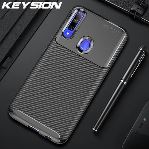 KEYSION Shockproof Case For Huawei Honor 9X Global Version Carbon Fiber Full Protective Back Phone Cover For Honor 9X Premium 8X