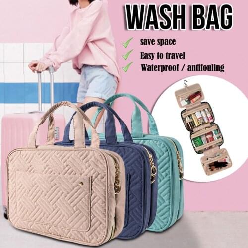 Travel Bags Waterproof Clothes Storage Luggage Water-resistant Travel Cosmetic Makeup Bag Toiletry Case With Hook Hanging Pouch