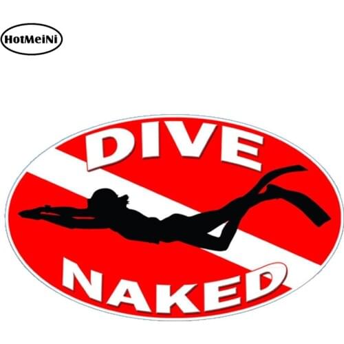 HotMeiNi 13cm X 12.1cm Scuba Dive Naked Sticker Flag Diver Down Decal Car Truck Tank Graphic Cup Laptop Funny Car Stickers