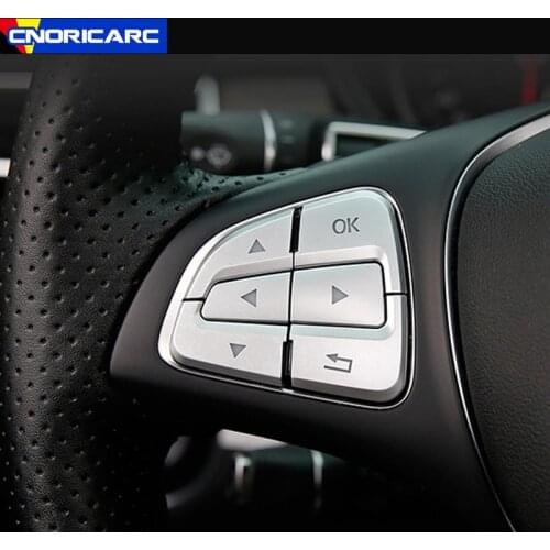 Car Steering Wheel Buttons Stickers Trim Decoration For Mercedes Benz A B Class CLA C117 GLA X156 Interior Accessories