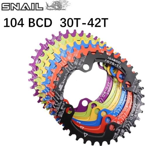 SNAIL 104BCD Round Narrow Wide Chainring MTB Mountain bike bicycle 104BCD 32T 34T 36T 38T crankset Tooth plate Parts 104 BCD