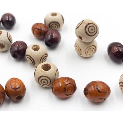 100pcs Natural Wooden Beads Lead-free Carved circle Wood beads For necklace bracelet Jewelry Making Diy 7x8mm