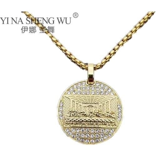 Last Supper Pendant Big Jesus Iced Out Bling Gold Color Charm Pendant Fashion Style For Men Fathers Day Gifts Hip Hop Jewelrys
