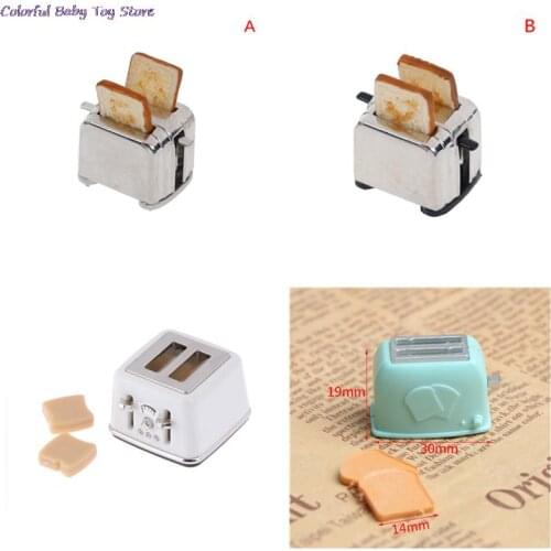 1/12 Scale Dollhouse Bread Machine With Toast Miniature Cute Decorations Toaster Dollhouse Miniature Bread Cake Accessories