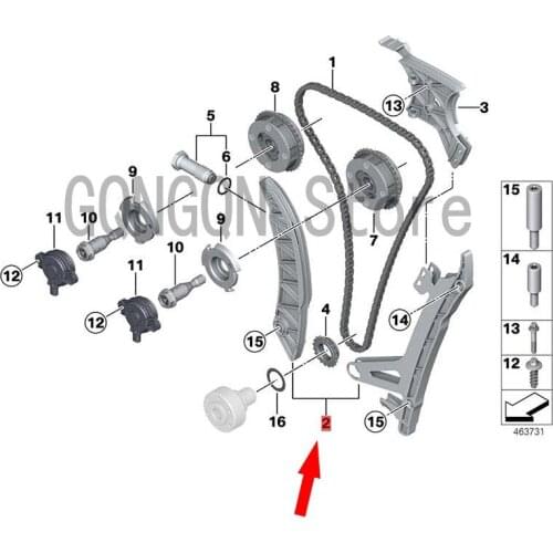 CAR Timing Guide Tension Guide and Guide bm wE84 X1 28IX N20 E84 X1 28IX E89 Z4 20I Engine camshaft chain fixing bracket