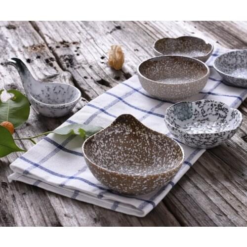 1pc Japanese Style Tableware Underglaze Ceramic Dish Household Plate Seasoning Dish Snack Dishes