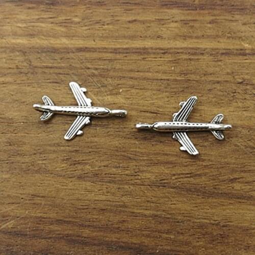 10pcs Charms airplane plane 24*15mm Tibetan Silver Plated Pendants Antique Jewelry Making DIY Handmade Craft