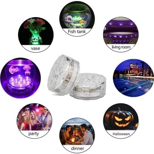 RGB Remote Control Submersible Light IP68 Waterproof Underwater Lights Pond Swimming Pool Decorative Night Lamps for Aquarium