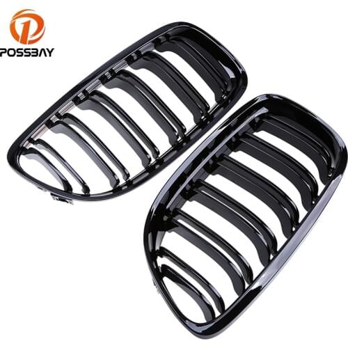 POSSBAY Gloss Black Car Front Racing Grille Grill for BMW 3-Series E91 320xd/323i/325d Touring 2008 2009 2010 2011 2012 Facelift
