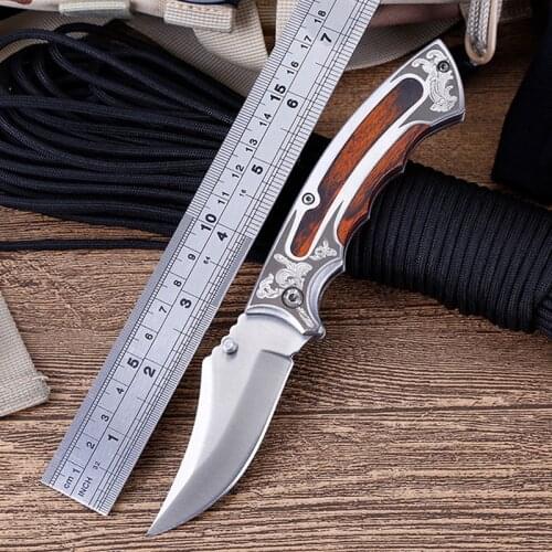 7.8'' Damascus Steel Folding Blade Knife Outdoor Camping Tactical Hunting Knife Pocket Knife Quick Opening Sharp Knife EDC Tools