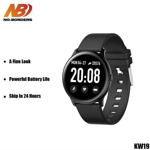 Kw19 smartwatch men Heart rate monitor Sport Fitness tracker Active clock for samsung smart watch women huawei watch
