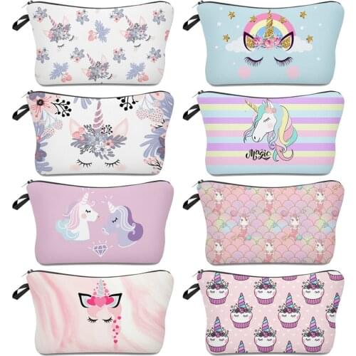 Unicorn Makeup Bag Waterproof Cute Dog Animal Travel Cosmetic Toiletry Zipper Totes Pouch Organizer Women Girls Fashion Style