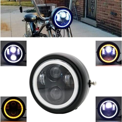 5-3/4" 5.75 inch Motorcycle Motor LED Projector DRL Headlight with 5.75Inch Headlamp Housing For Dyna Sportster Softail