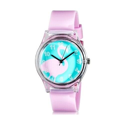Willis for Mini Kids Students Fashionable Swan Pattern Analog Wrist Watch