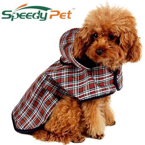 Pet Apparel Dog Clothes Dog Raincoat Pet Jacket Reflective Rain Pet Waterproof Coat Plaid Dog Poncho Teddy Raincoat S/M/L/XL