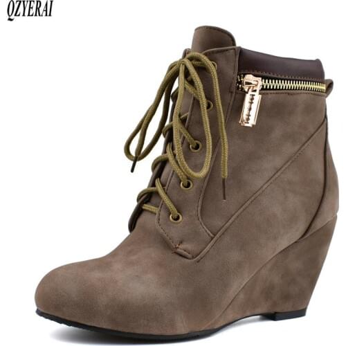 Martin Boots Female 2019 New Autumn Winter Retro Wild Boots Womens Thick Solid Color Increase Damping Warm Non-slip Mid Boots