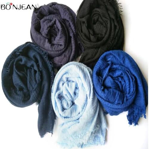 BONJEAN 2019 New Spring 1PCS Muslim Female Shawl Scarf Head Scarf Solid Bandana TR Women Scarves Brown Solid Mothers Day Gift