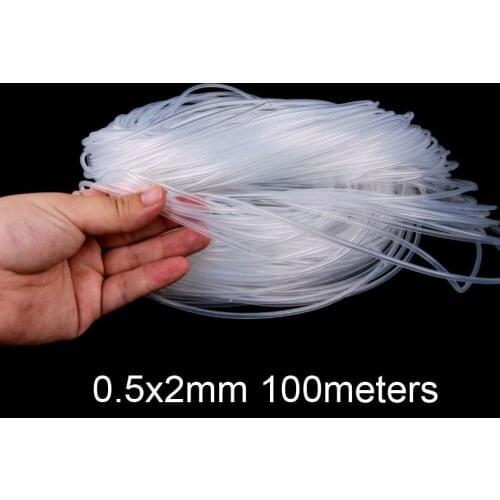 0.5x2mm 100 meter Transparent silica gel tube food grade silicone tube lucency silicon hose FDA tasteless capillary tubing