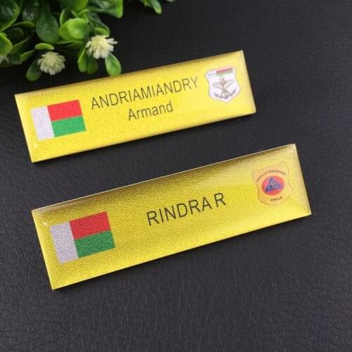 20pcs custom name tag with magnet id badge holder epoxy face acrylic