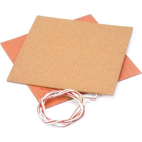 SWMAKER 200x200mm Flexible Silicone Heater 200W 12V, 110V/220V 500W with Adhesive Cork Sheet Prusa i3 3D Printer Heated bed