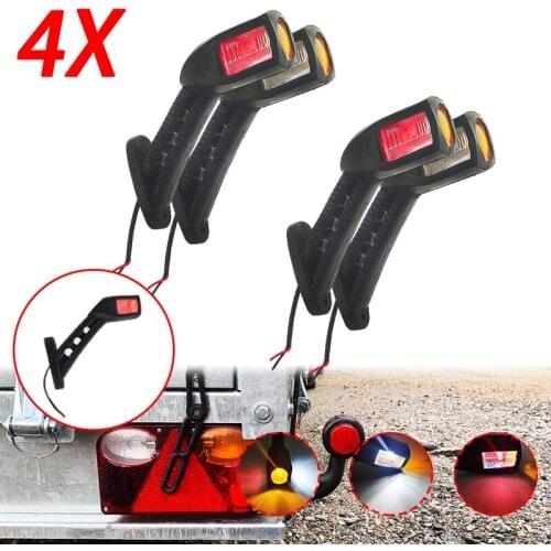 4pcs Waterproof Trailer LED Side Marker Lighting Outline Marker Truck Light Neon Stalk Side Marker Light For Trailer 24V