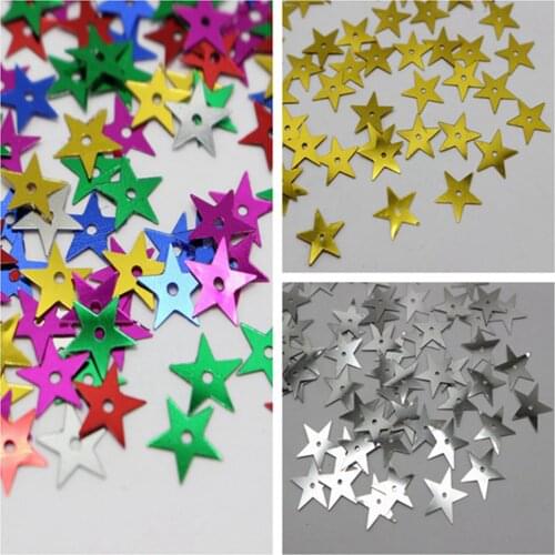4500 Mixed Color 10mm Flat Star Loose sequins Paillettes Sewing Wedding Craft