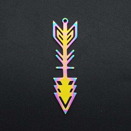 5pcs/lot 100% Stainless Steel Rainbow Arrow DIY Earring Charm Pendant Wholesale Bracelet Making OEM Order