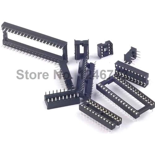 50PCS Assorted DIP IC Sockets 6, 8,14,16,18,20,24,28,32,40