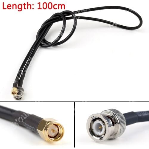 Areyourshop RG58 Cable BNC Male Plug To SMA Male Straight Crimp Coax Pigtail 1Pcs 3ft 100cm 50ohm New Wholesale