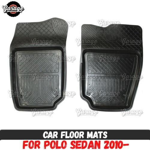 Car floor mats case for Volkswagen Polo Sedan 2010- rubber 1 set / 4 pcs or 2 pcs accessories protect of carpet car styling