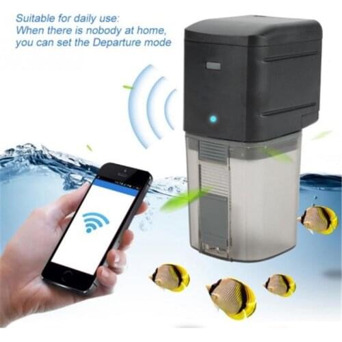 WiFi Wireless Remote Fish Feeder Smart Pet Products Automatic Feeder Machine Fish Tank Timer Feeder Support Voice Smart Function