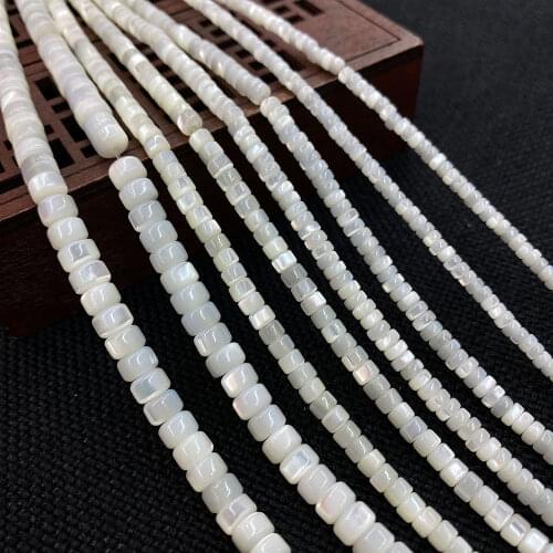 Natural Button-shaped Snail Shell Beads Mother-of-pearl Abacus Beads for Jewelry Making DIY Necklace Bracelet Accessories 2x4mm