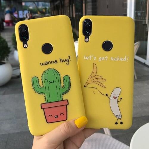 For Xiaomi Redmi Note 7 Pro Case Silicone Candy Color Phone Case For Redmi Note 7 Note7 Pro Soft TPU Back Cover Cute Cactus