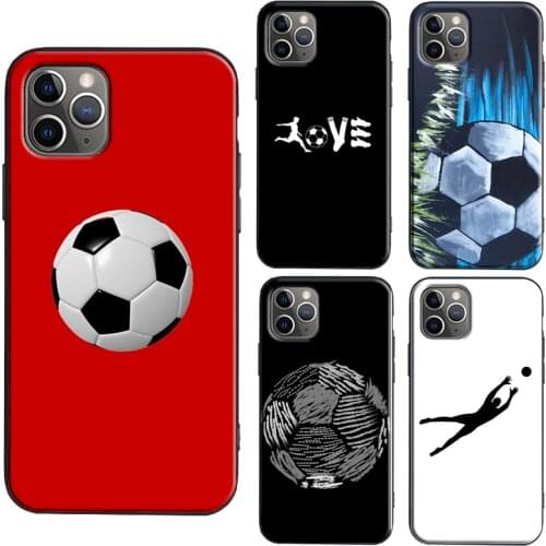 Football Soccer Ball TPU Case For iPhone 11 12 Pro Max mini X XS Max XR 6S 7 8 Plus SE 2020 Cover Fundas