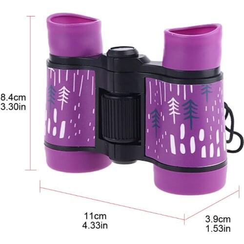 4x30 Binoculars Plastic Children Colorful Lightweight Telescope for Kids Compact