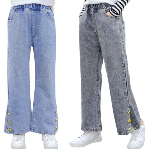 Jeans For Girl Solid Color Girls Jeans Pants Casual Style Jeans Kid Spring Autumn Childrens Clothing 6 8 10 12 14