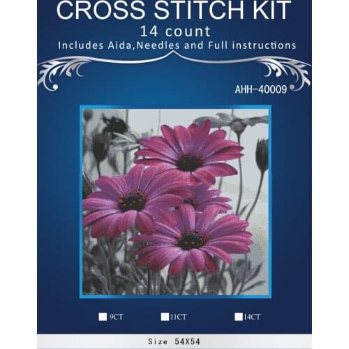 Violet flowers 54*54CM ,chinese Stitch,DIY 14CT similar DMC Cross Stitch,Sets For Embroidery Kits Counted Cross-Stitching