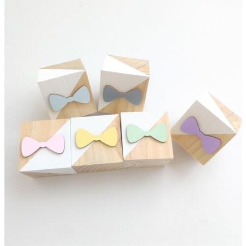 INS Nordic Popsicle Ice Cream Bow Wooden Building Blocks Ornament For Kids Room Decoration Wood Cube Kids Toys Handicraft Gifts