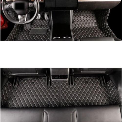 Fiber leather car floor mats for tesla Model 3 2017 2018 2019 2020 tesla model 3 floor mats